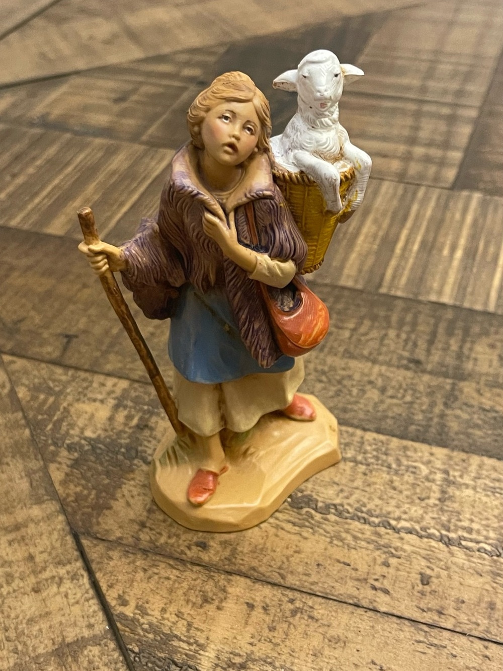 Fontanini Vintage Nativity figurine depicting Miriam the Shepherdess.
